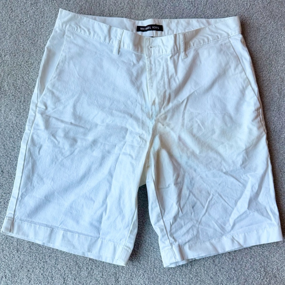 Michael Kors Classic White Men's Flat Front Shorts